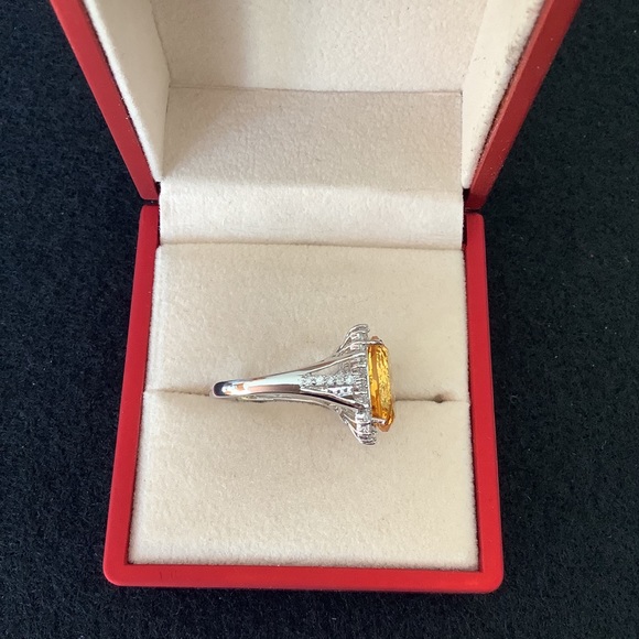 NEW 925 sterling silver citrine and CZ ring. - Picture 3 of 4